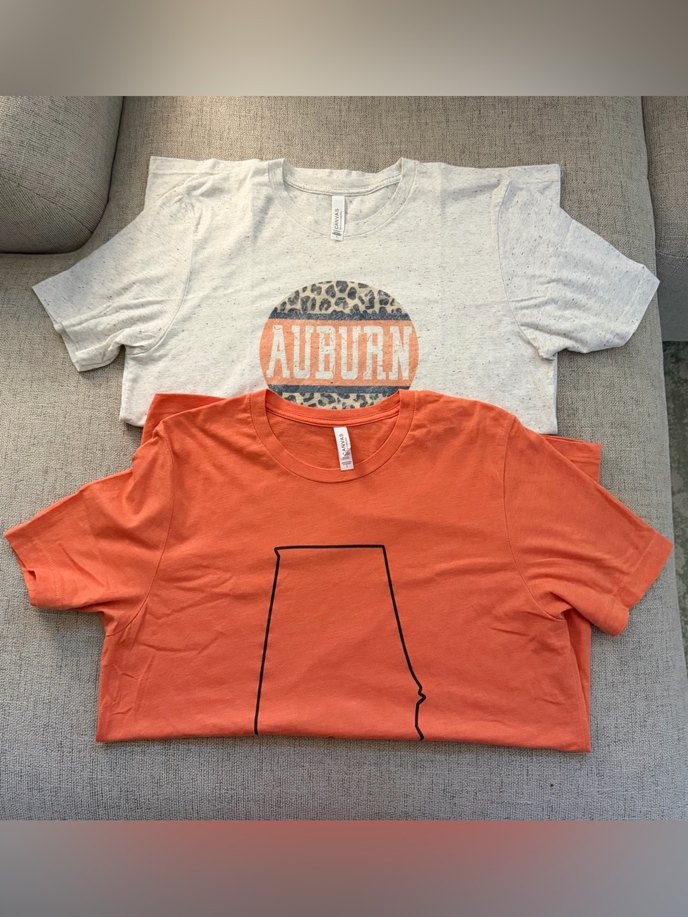 Lot of 2 Bella Canvas Auburn Tshirts- Size Large